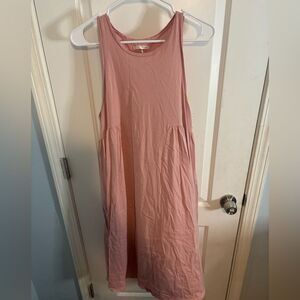 Stitch drop Pink Sundress midi Dress size large EUC